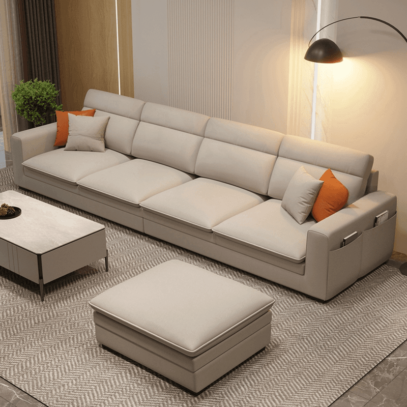 L-Shape/Straight Natural Wood Sofa Chaise/Sofa Couch with Concealed Support thumbnail 13
