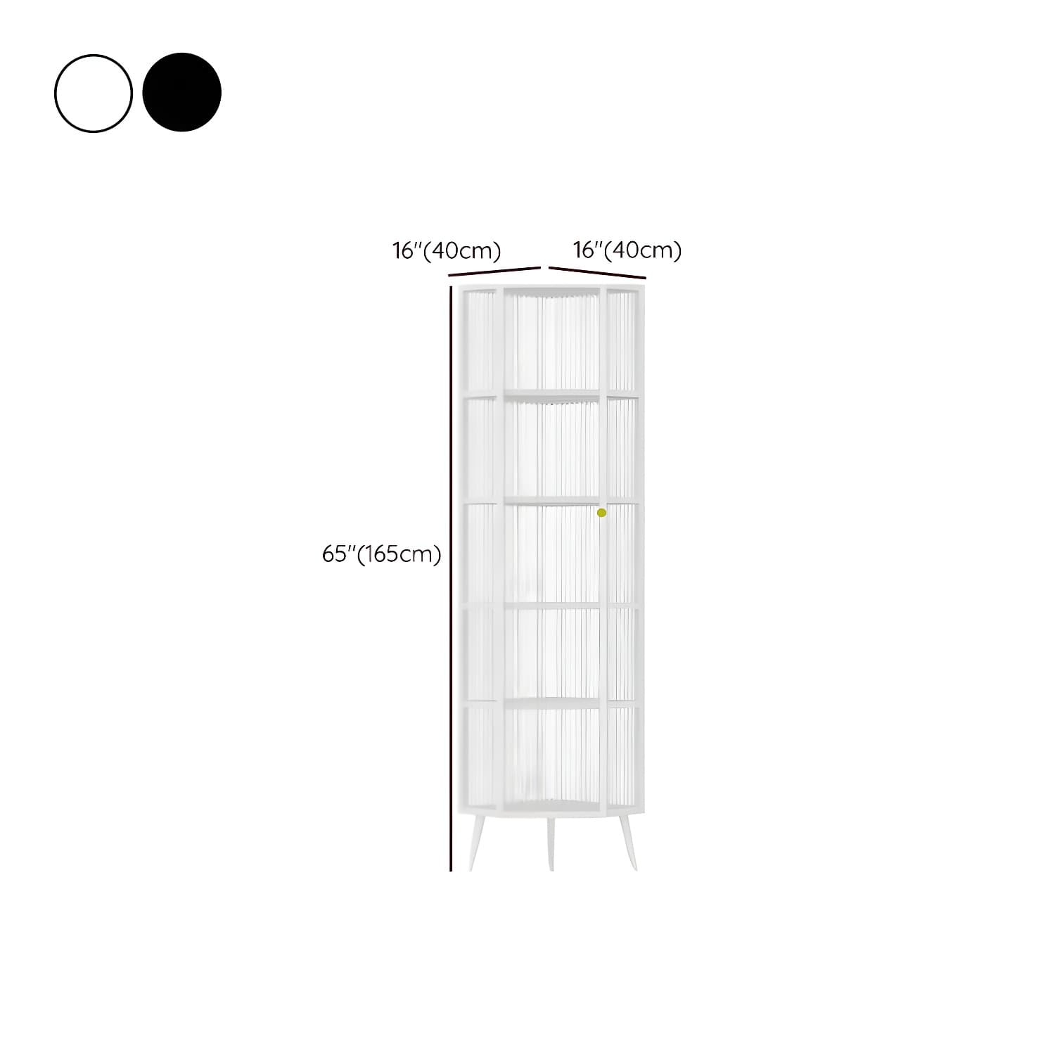 40cm Corner Modern Accent Cabinet with Glass Doors and Iron Base thumbnail 14