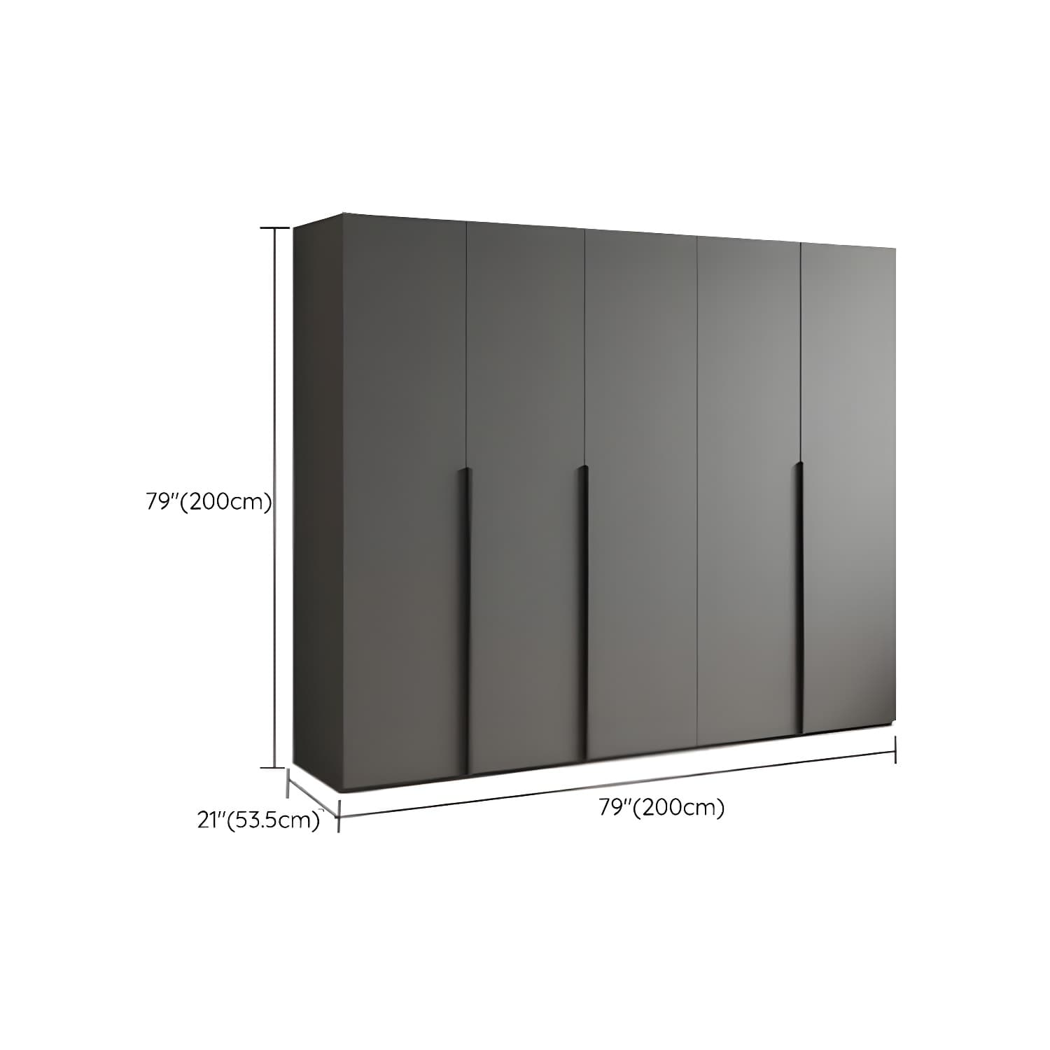 Modern Grey Wood Wardrobe Armoire with Drawers & Shelves for Ample Storage thumbnail 21