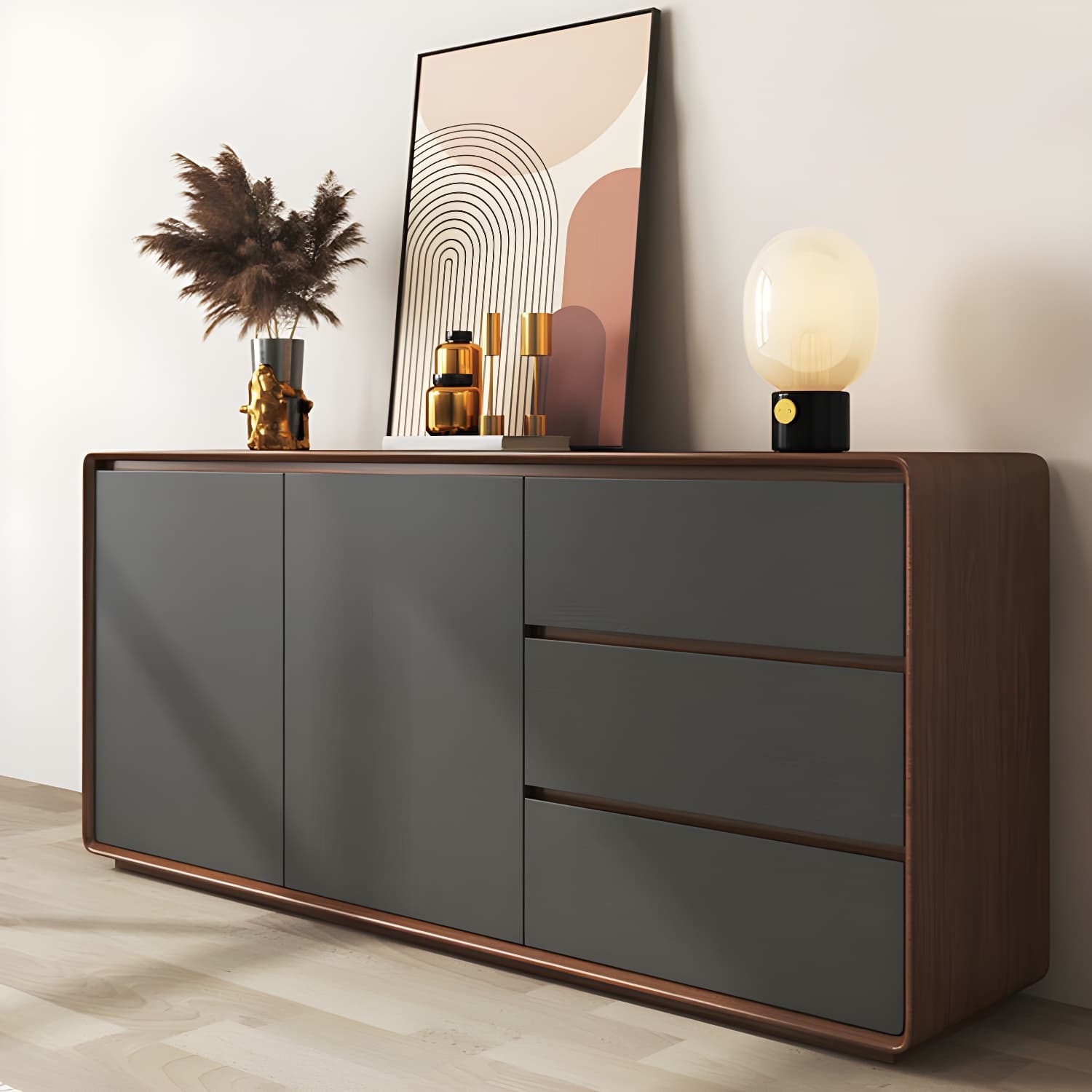 Modern and Contemporary Credenza Wood Dining Buffet with Cabinets and Drawers thumbnail 20