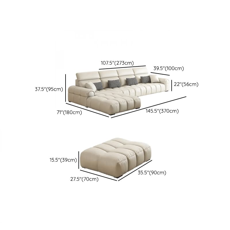 L-Shape/Straight Reversible/Horizontal Concealed Support Sofa Recliner/Sofa with Round Arm & Pine Frame thumbnail 19