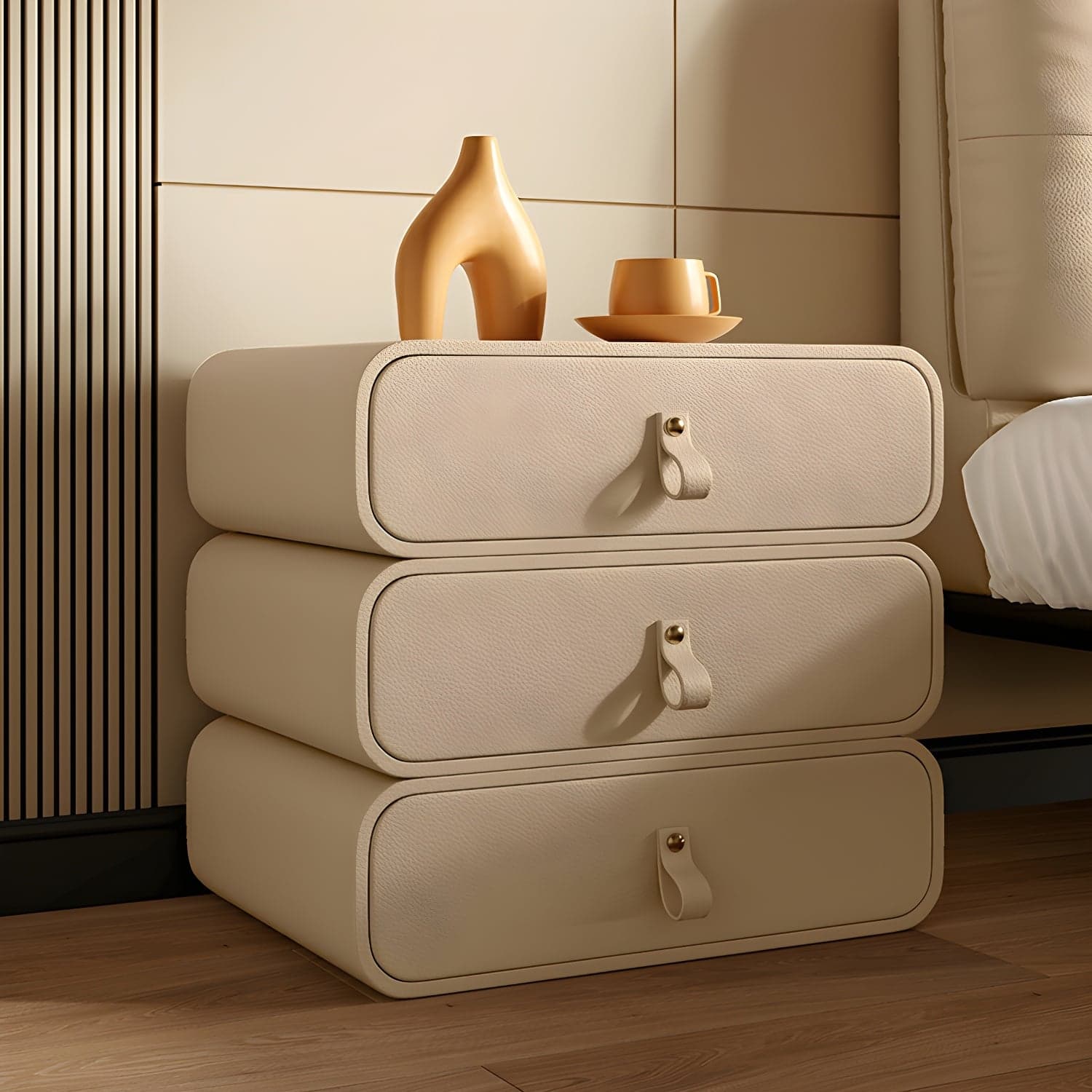 Modern Faux Leather Bachelor's Chest with Drawers in Narrow Size thumbnail 9