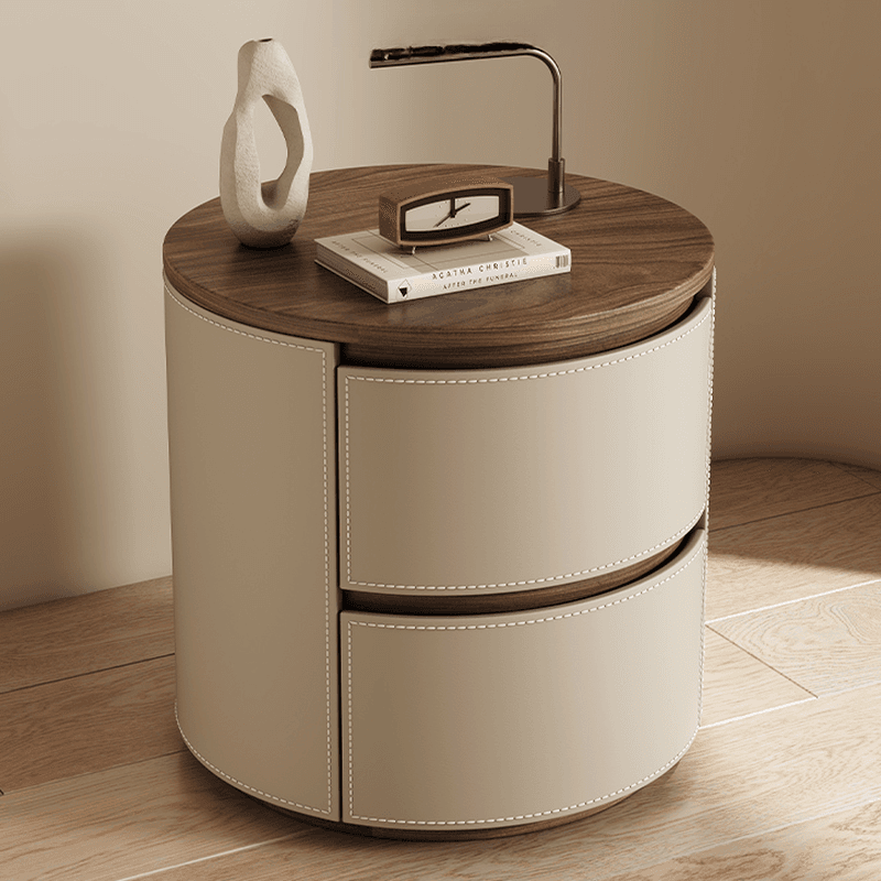 Modish 2 Tiers Drawer Storage Bedside Table with Solid Wood Countertop thumbnail 18
