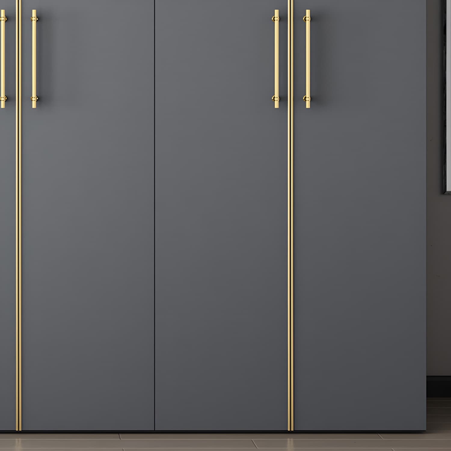 Modern Wardrobe Closet Grey Engineered Wood Wardrobe Cabinet thumbnail 7