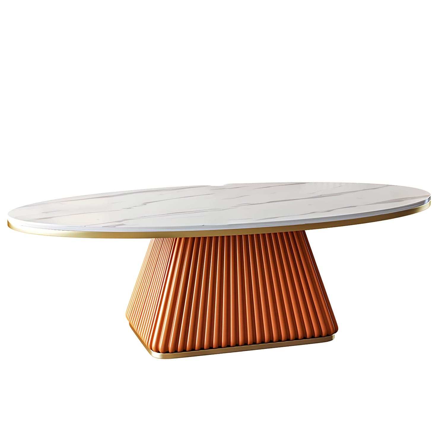 Glam Single Coffee Table Oval Pedestal Coffee Cocktail Table thumbnail 2