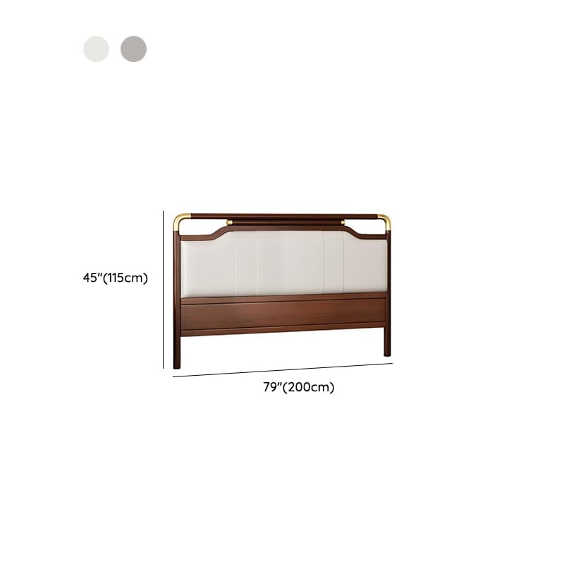 Modish No Distressing Timber Panel Headboard with Rectangle/Stepped Shape for Queen/King/Full Bed, Featuring Sponge Upholstery and Standard Height thumbnail 15