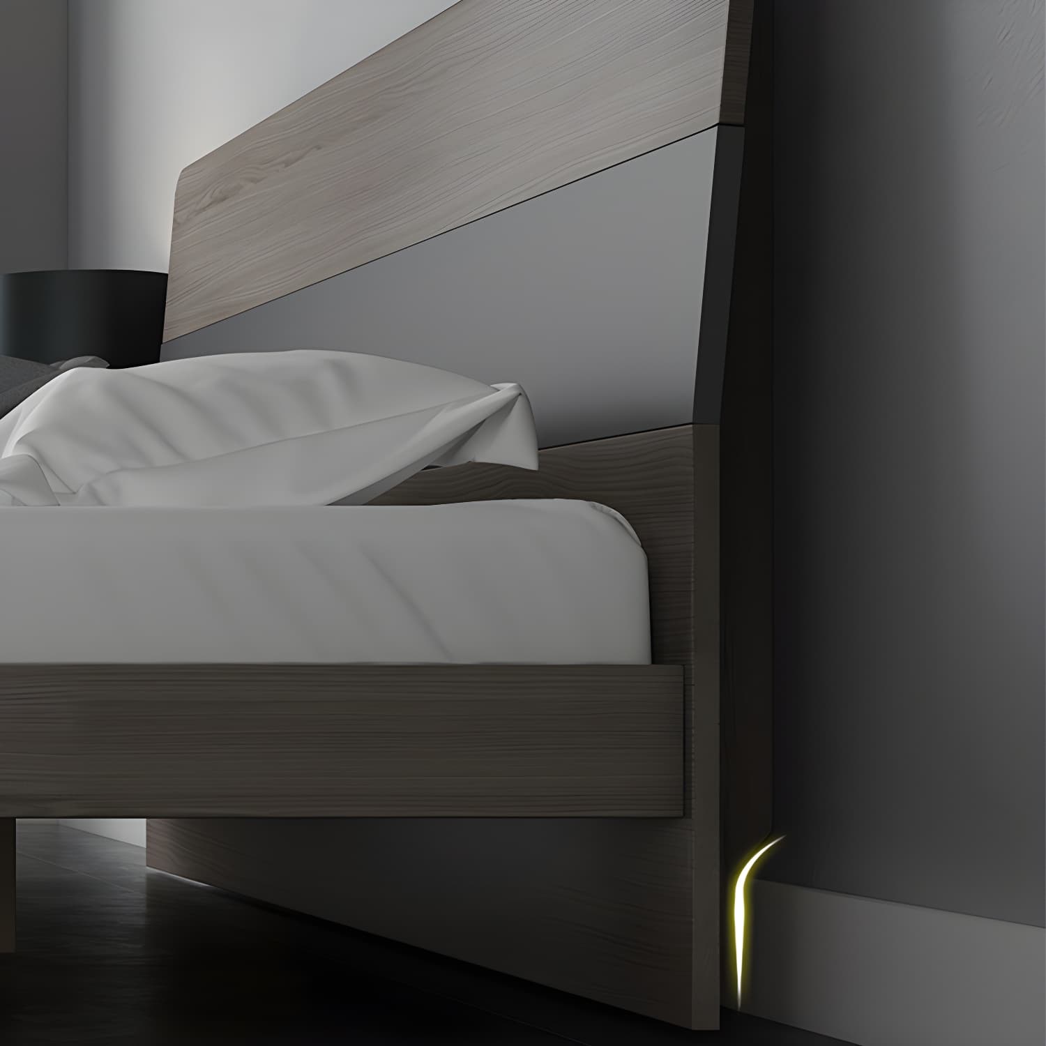 Modern Style Wood Bed with Headboard Low Profile Standard Bed thumbnail 6