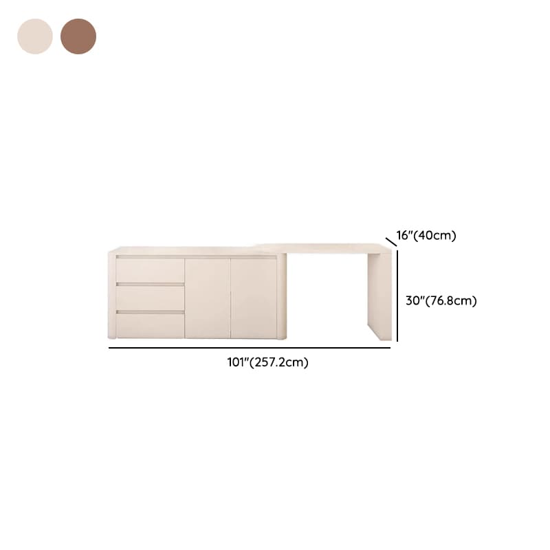 Modish Engineered Wood Large Makeup Vanity with 3 Drawers thumbnail 15
