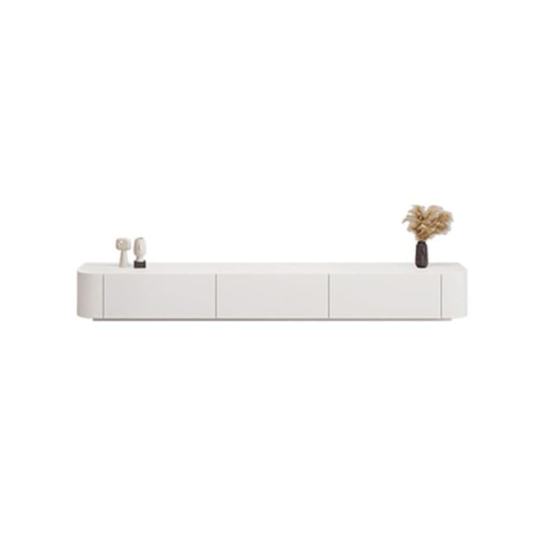 Modern White Long Over 67 inches TV Stand Featuring Without Legs Design and Self-Close Drawer Glides thumbnail 5
