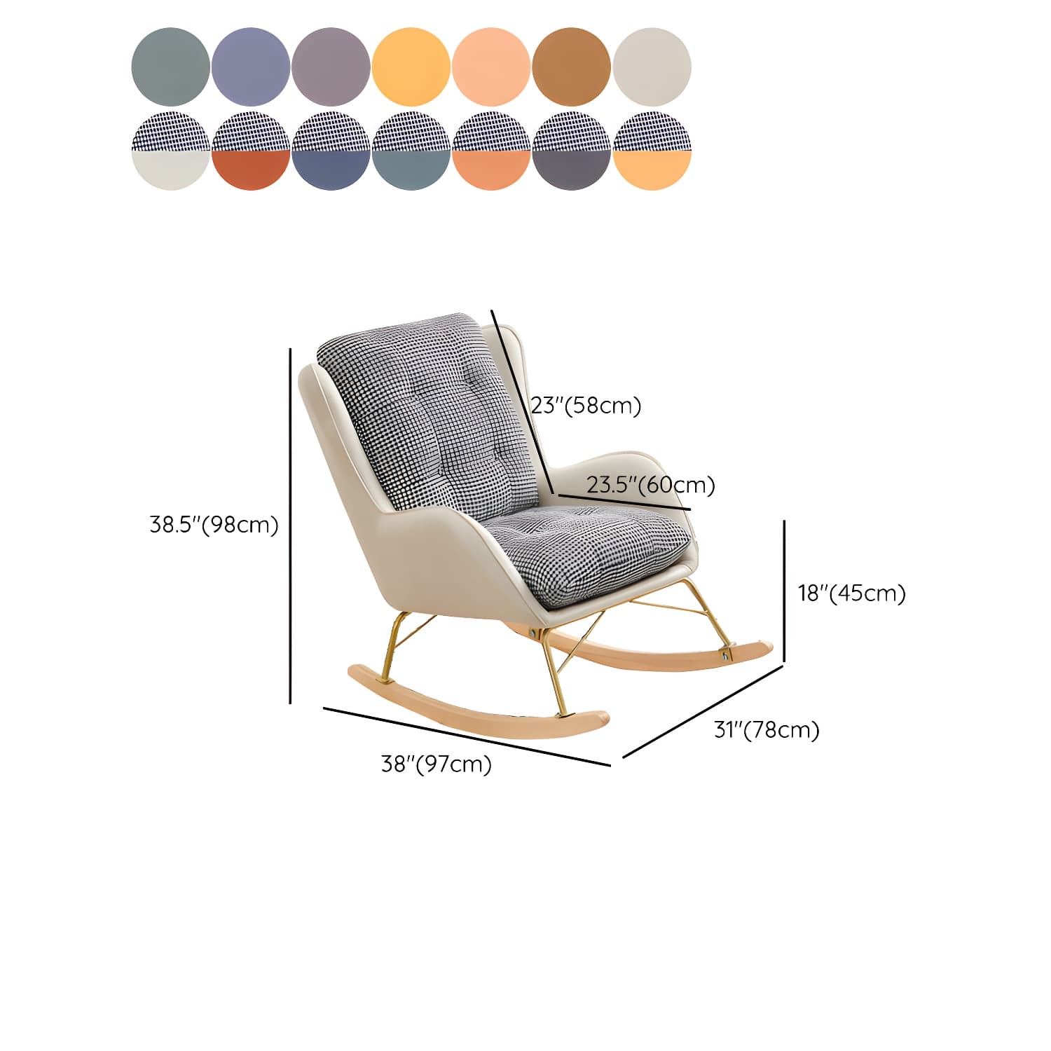 Modern Style Lounge Leisure Rocking Chair Home Lazy Sofa Chair thumbnail 21