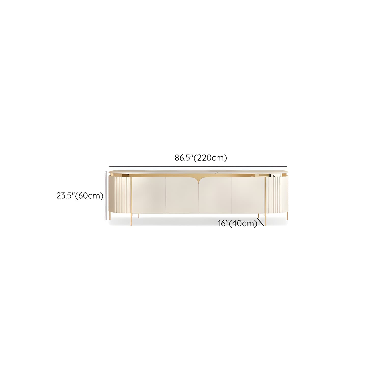 Marble TV Media Console Contemporary TV Console for Living Room thumbnail 14