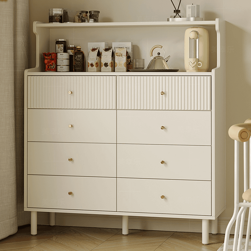 Chalk Casual Composite Wood Console Dresser/Bachelor Chest with Shelves, 8 Drawers/4 Drawers, Vertical Orientation thumbnail 2
