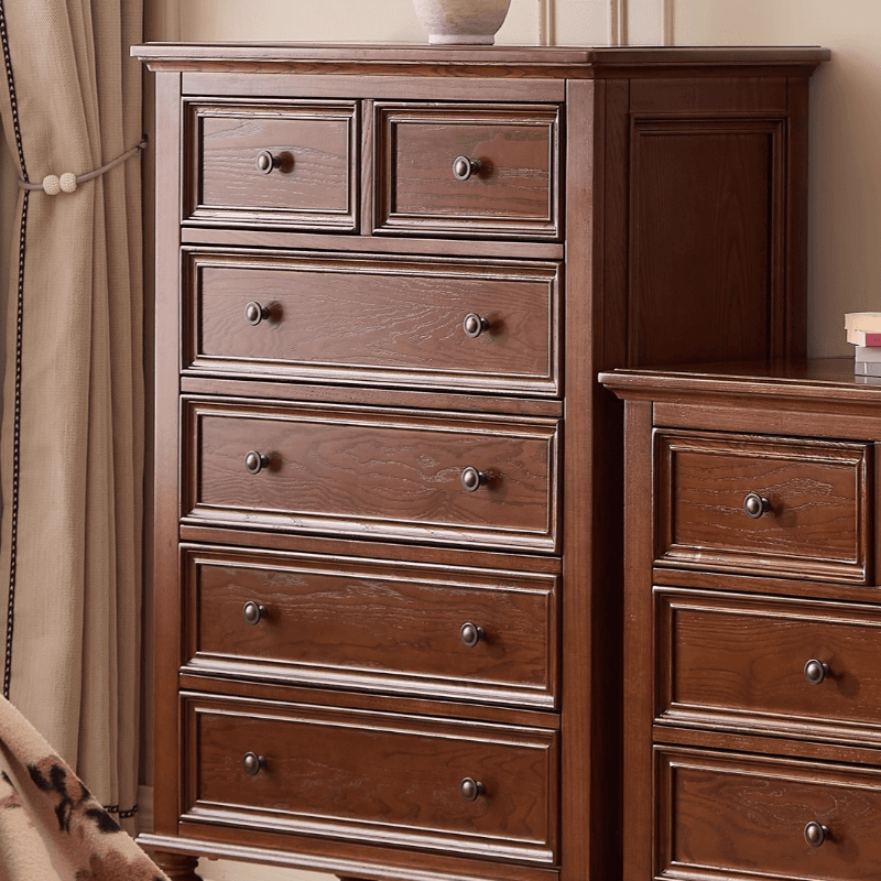 Cocoa Retro Ash Wood Double Dresser/Lingerie Chest/Bachelor Chest with 9/7/8 Drawers in Horizontal/Vertical Orientation thumbnail 3