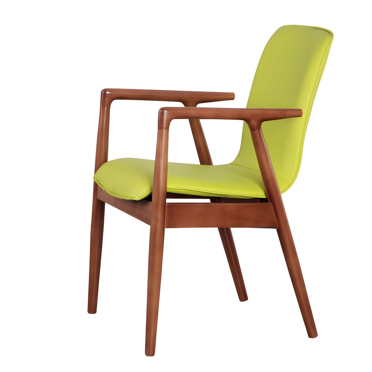 Modern Style Chair Dining Arm Chairs with Wooden Legs for Kitchen thumbnail 5