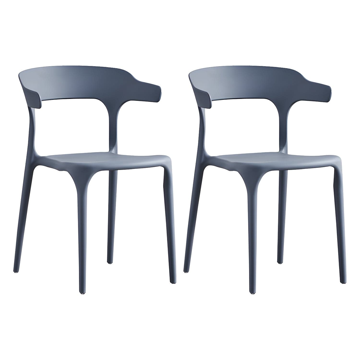Home Modern Side Chair Stackable Open Back Plastic Dining Room Chair Set thumbnail 4