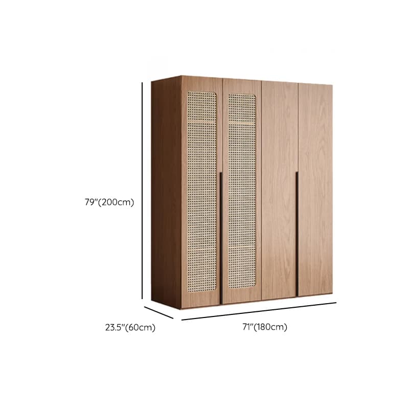 Cocoa Art Deco Self-supporting Cabinet Armoire with Soft Close Drawer, Interior Shelves, and Hanging Rod thumbnail 24