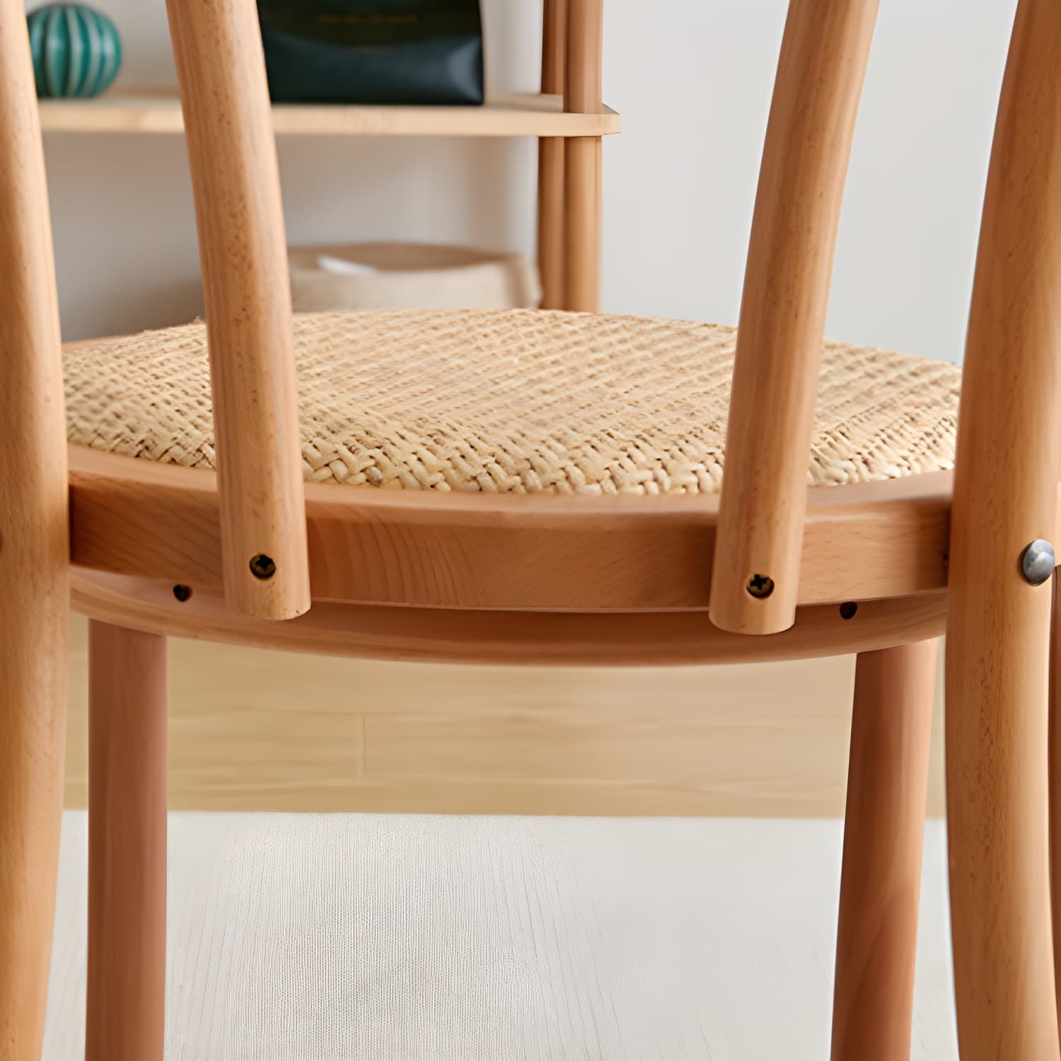 Modern Open Back Side Chair with Beech Wood Legs for Kitchen & Dining - Non-Upholstered thumbnail 22