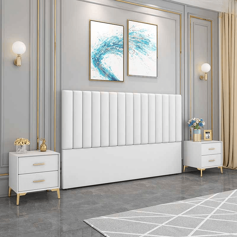 Modern Simple Style Panel Headboard in Natural Wood with No Distressing, Rectangle Shape for King/Queen/Full Bed, Featuring Sponge Upholstery and Standard Height thumbnail 7