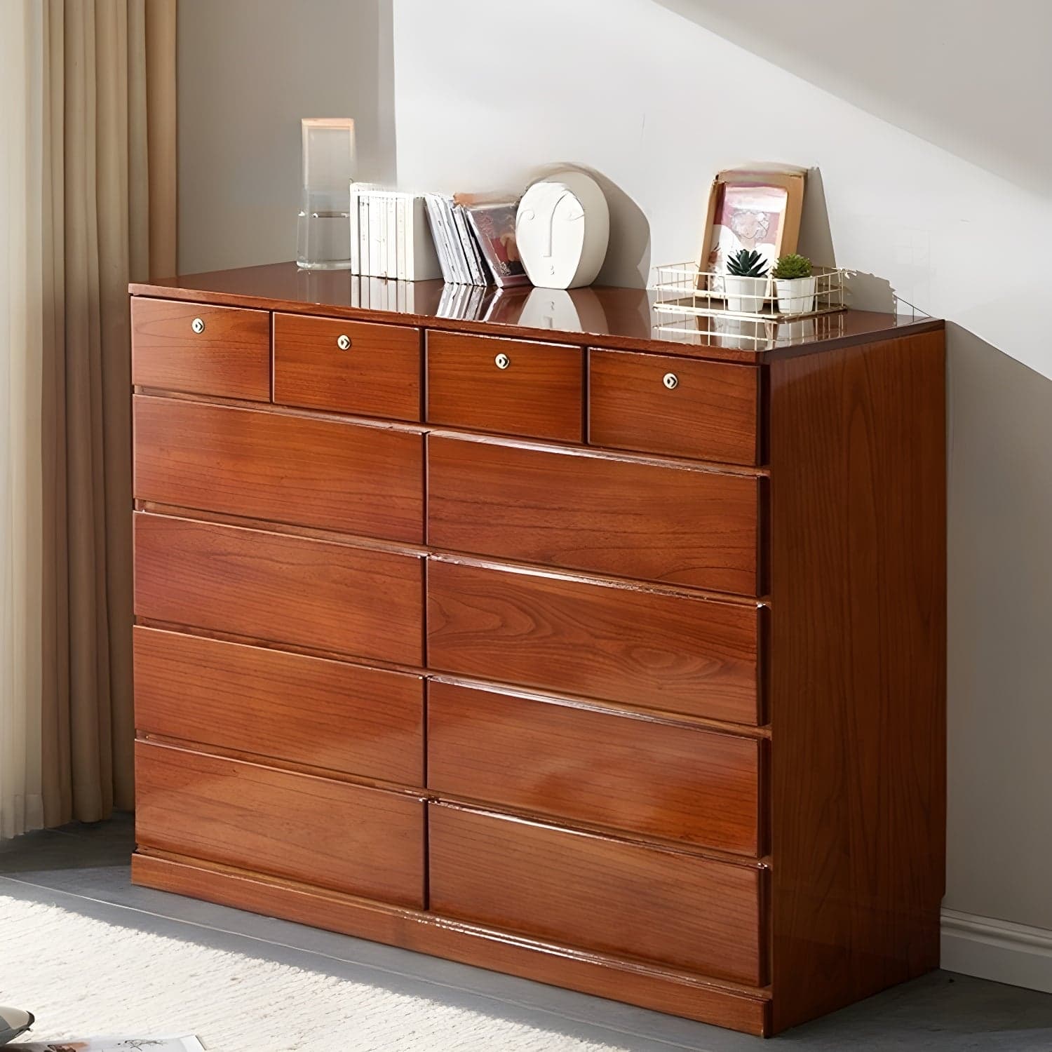 Elegant Medium Wood Scandinavian Dresser with Self-Close Drawers thumbnail 4