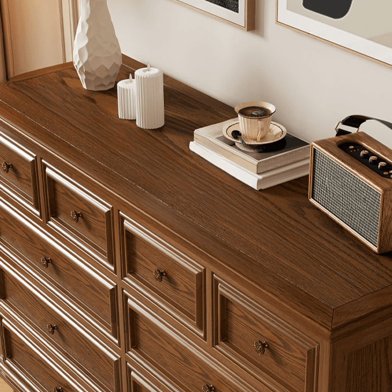 Trendy Raw Wood Console Dresser with 8/10/5 Drawers in Horizontal/Vertical Orientation thumbnail 7