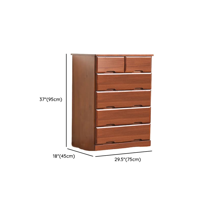 Sepia Minimalist Raw Wood Lingerie Chest/Dresser Vanity Combo with Multiple Drawers in Vertical/Horizontal Orientation thumbnail 19