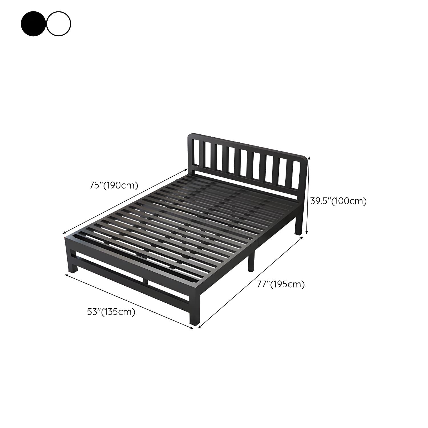 Modern Metal Bed Frame with Legs and Non-Upholstered Solid Color Design thumbnail 12