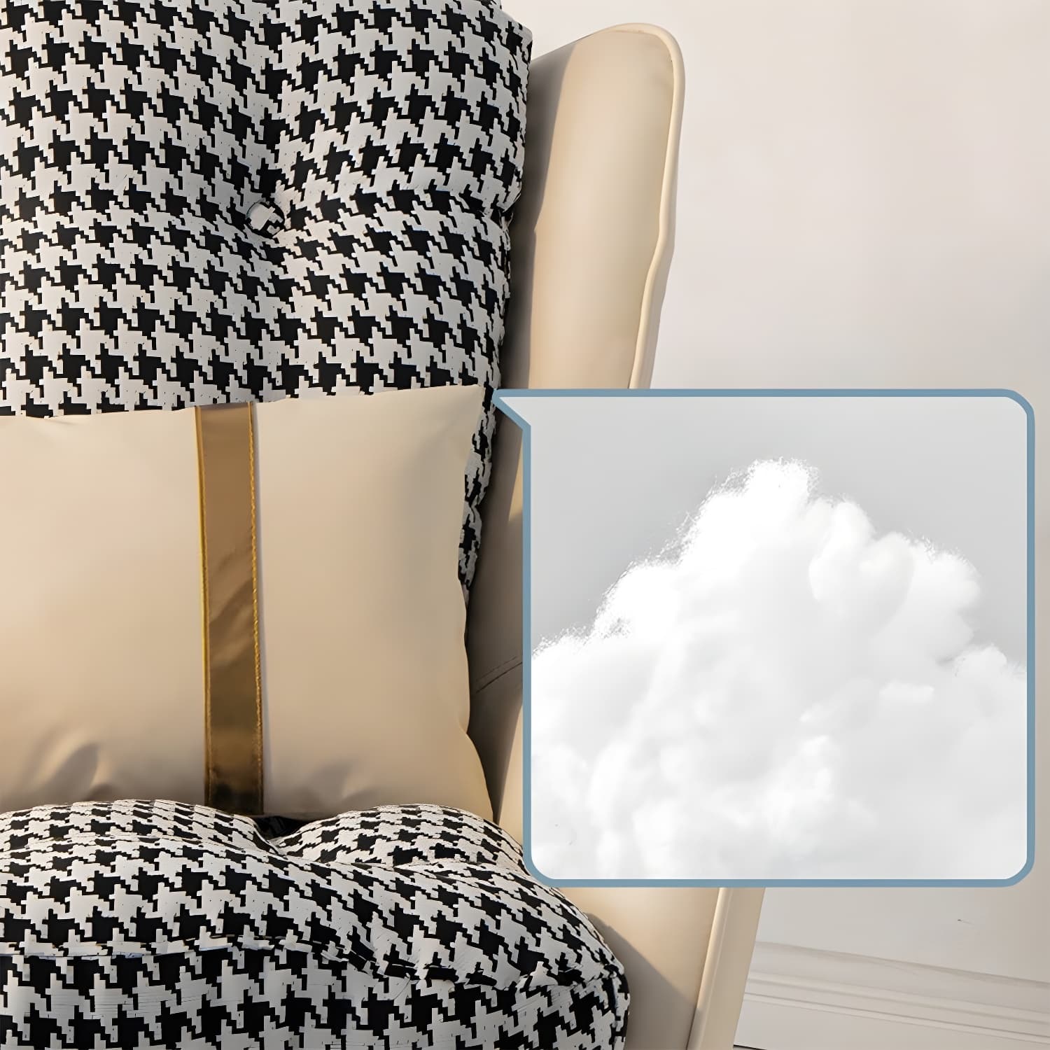 Modern Upholstered Rocker Chair Metal Frame Friction Resistant Rocker Chair for Home thumbnail 14