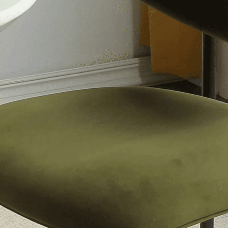 Scandinavian Side Chair with Uncovered Back, Upholstered, Ink/Gilded Metal Legs thumbnail 22