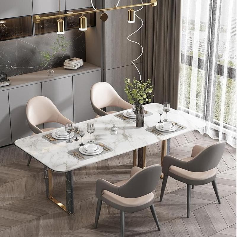 Faux Leather Arm Chair with Standard Back and Metal Legs in Gray for Kitchen & Dining thumbnail 19