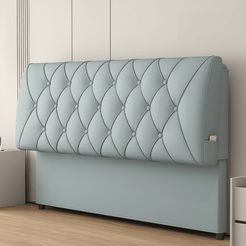 King(76"W x 80"L)/Queen(60"W x 80"L)/Full(54"W x 75"L) Piled Rectangle Panel Headboard With Legs, Sponge Filling, Standard（36-55“） Height and Lumber Frame thumbnail 1