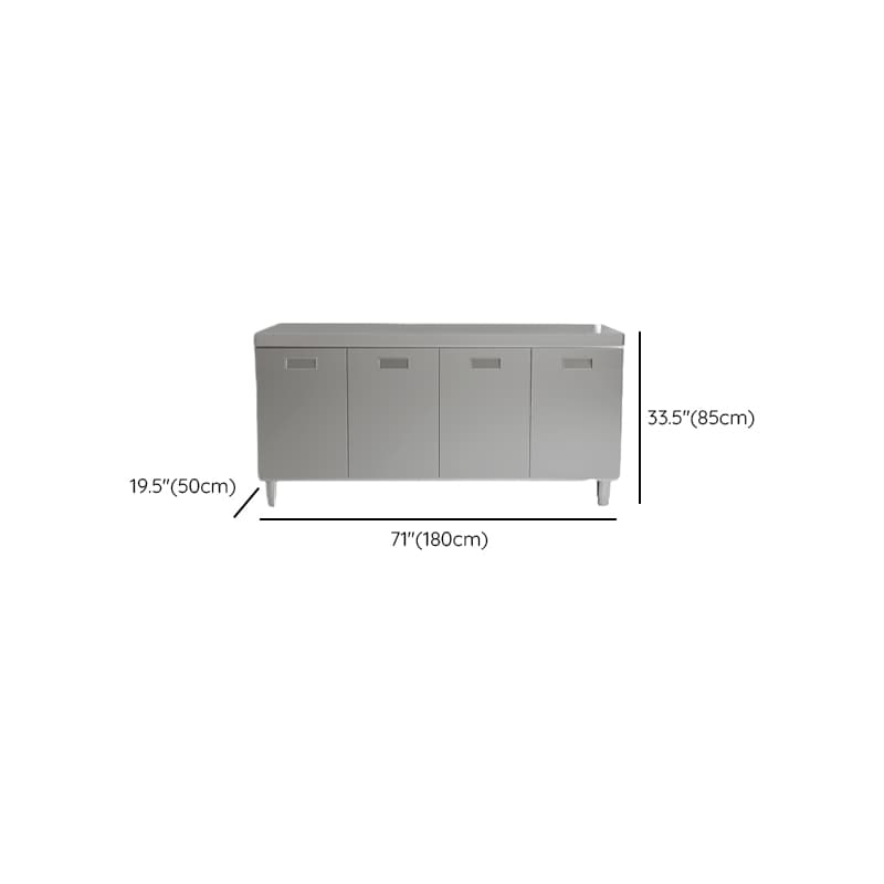 Simple Metallic Alloy Standard/Narrow Buffet Table with 2 Shelves, 4 Doors/3 Doors/2 Doors & Functional Storage Cabinet thumbnail 18