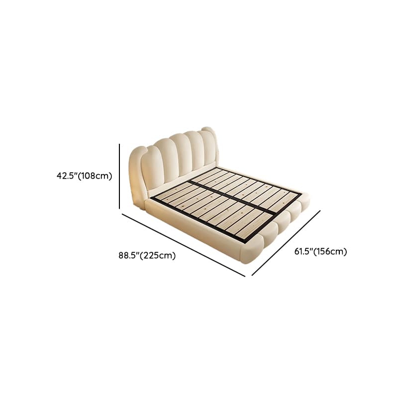 Solid Color Storage Included Panel Bed with 3 Storage Boxes, Panel Headboard, and Sponge Upholstery for Bedroom thumbnail 11