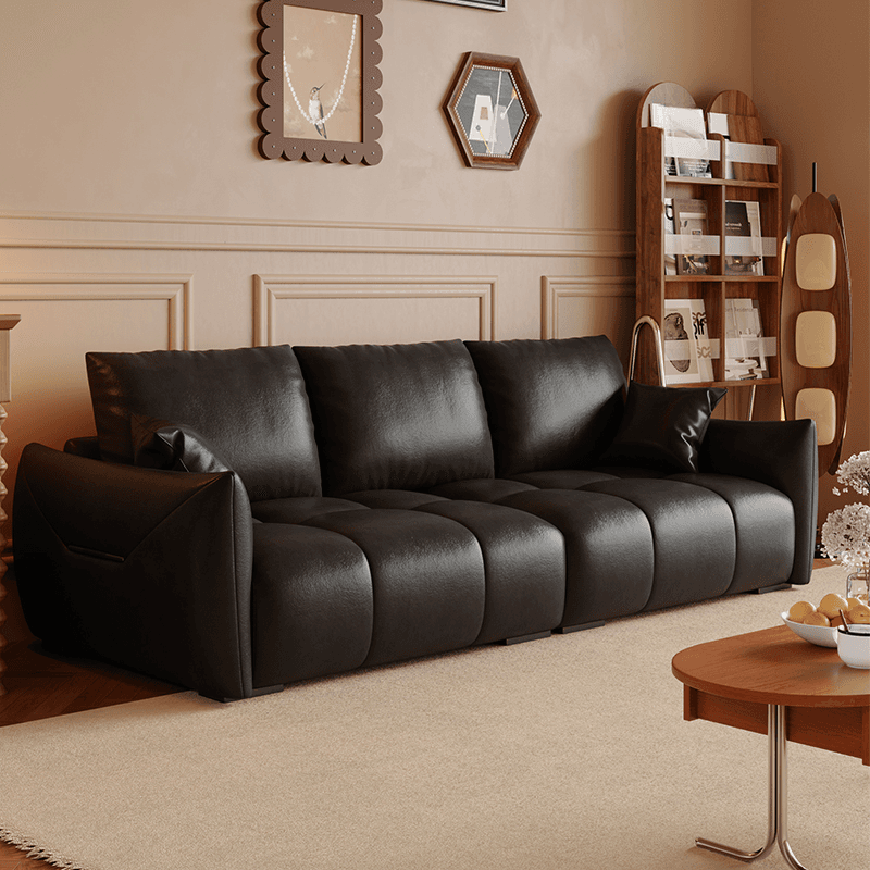 Modern Solid Color Scratch-defiant Standard Sofa in Light Gray/Emerald Green/Auburn, 3-seater with 2 Pillows thumbnail 2