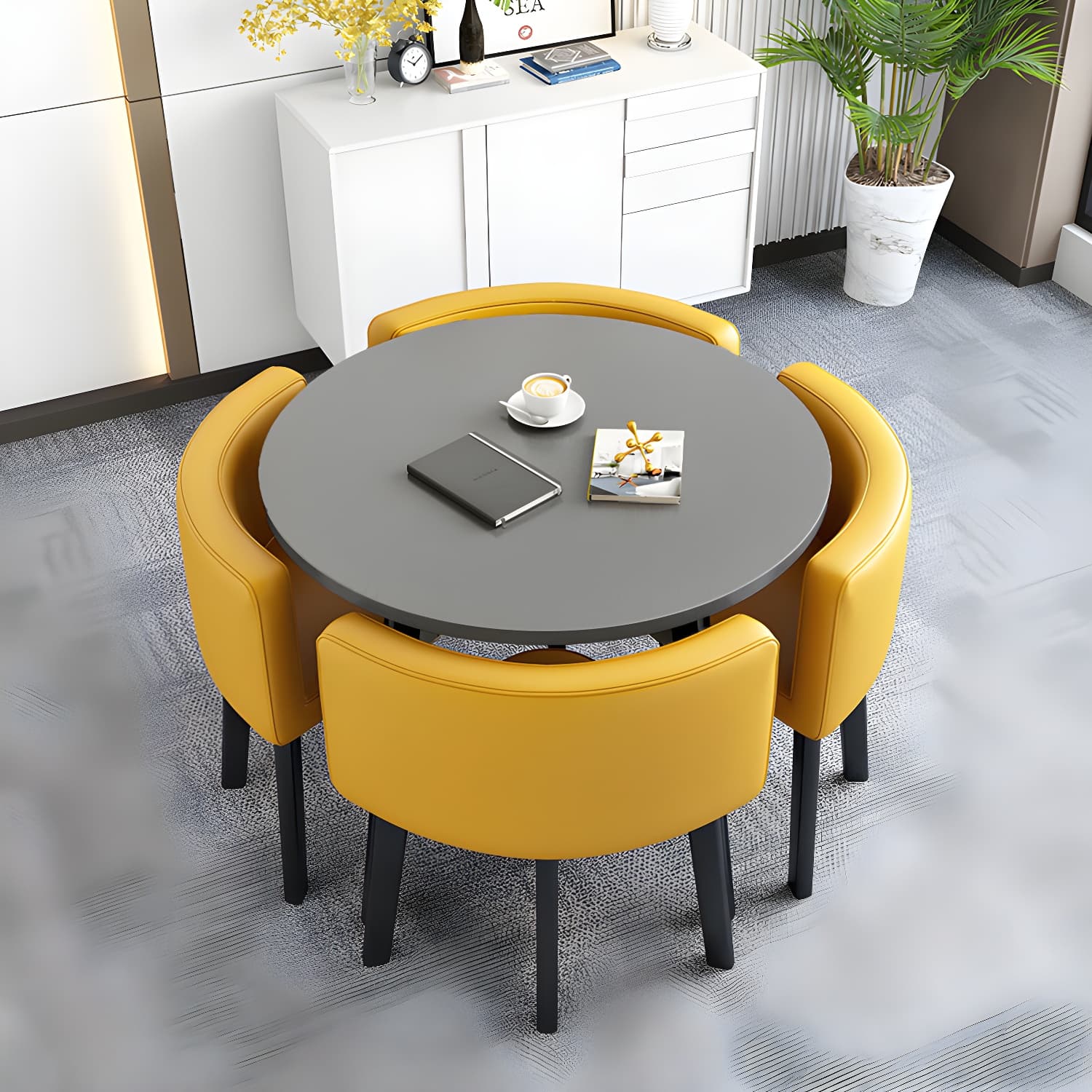 Modern Wood Dining Table Set 5 Pieces Dining Set for Home Use thumbnail 9