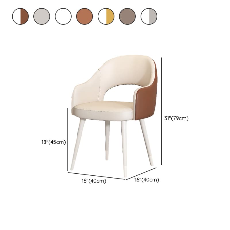 Modern Simple Style Arm Chair with Ventilated Back, Padded Upholstery, Arms, and Metal Legs thumbnail 13