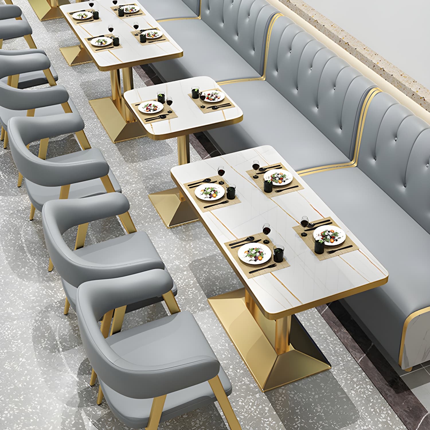 47.27"D x 25.59"W x 33.46"H Contemporary Glam 2-seat Sofa for Restaurant thumbnail 9