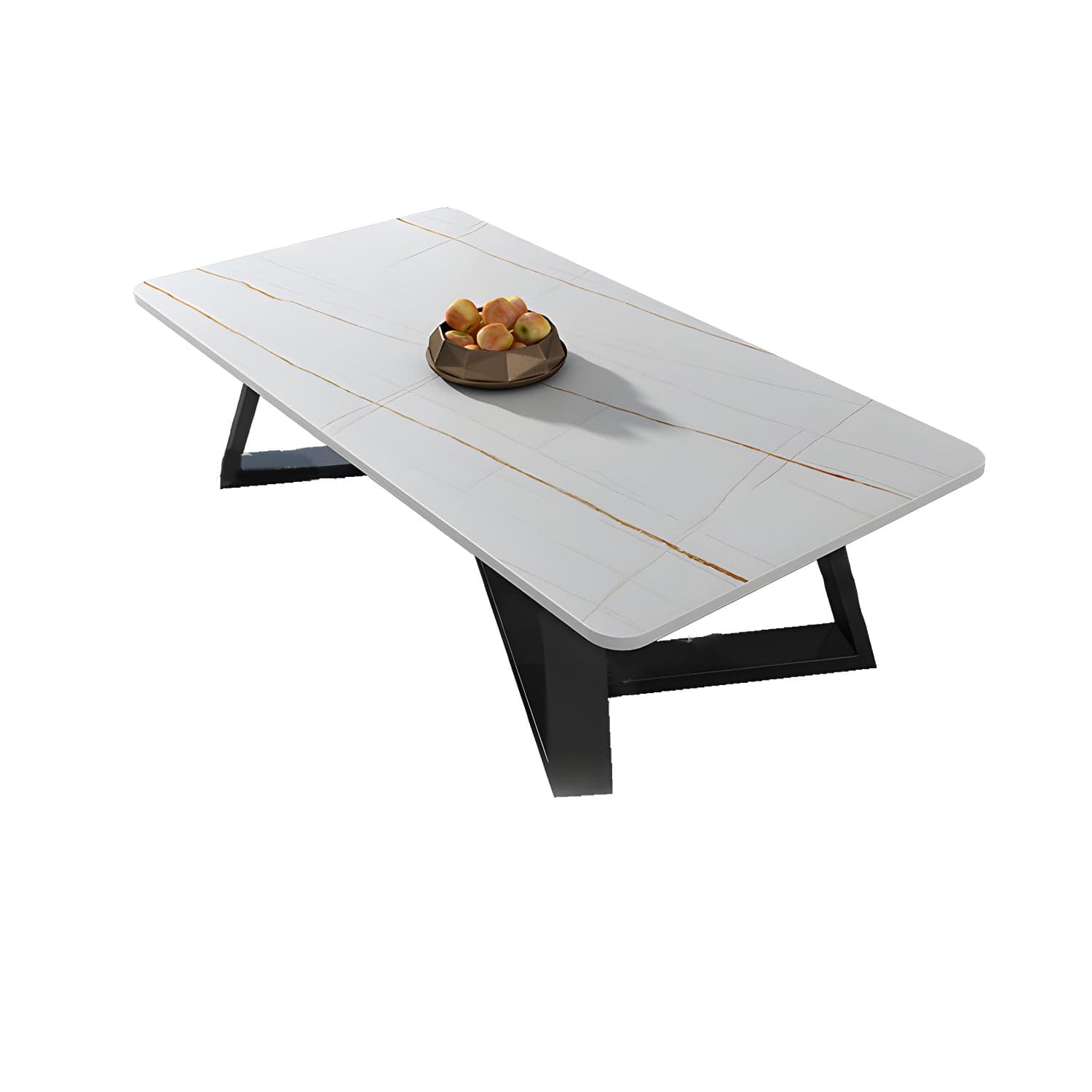 Marble Sled Coffee Table Modern Style Rectangular Cocktail Table thumbnail 4