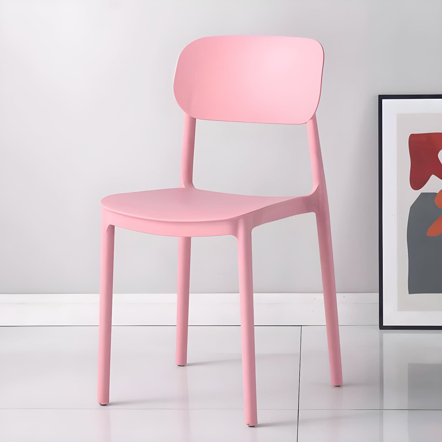 Stackable Scandinavian Style Side Chair with Low Back in Plastic & Acrylic - Armless thumbnail 8