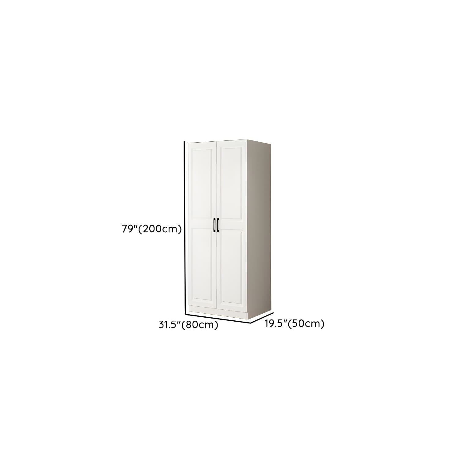 White Wood Wardrobe Armoire with Drawers, Shelves, and Clothing Rod thumbnail 11
