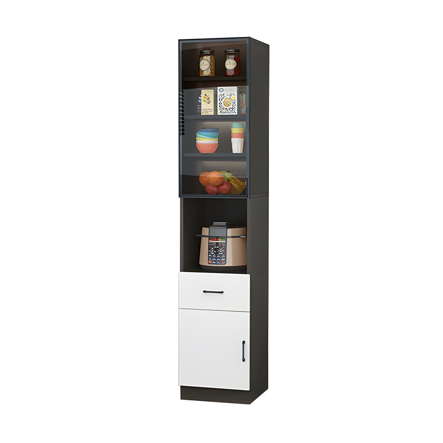 Wood Glam Server with Cabinets and Drawers - Narrow Size - Stylish and Functional thumbnail 12