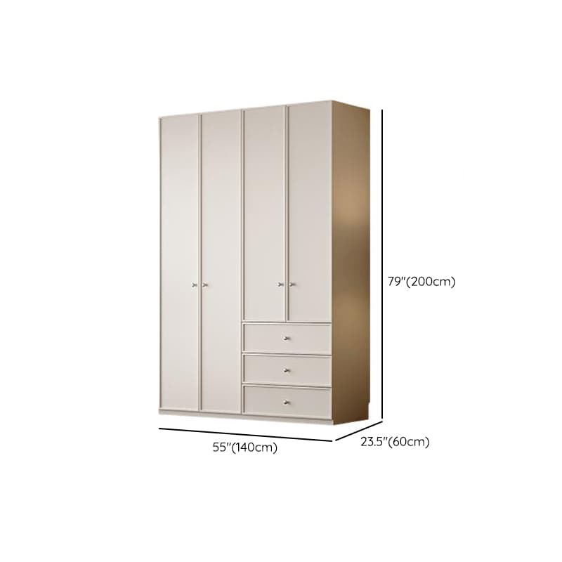 Chalk Modern Wooden Standalone Almirah with 3-Drawer/6-Drawer, Interior Shelves, and Hanging Rod thumbnail 7