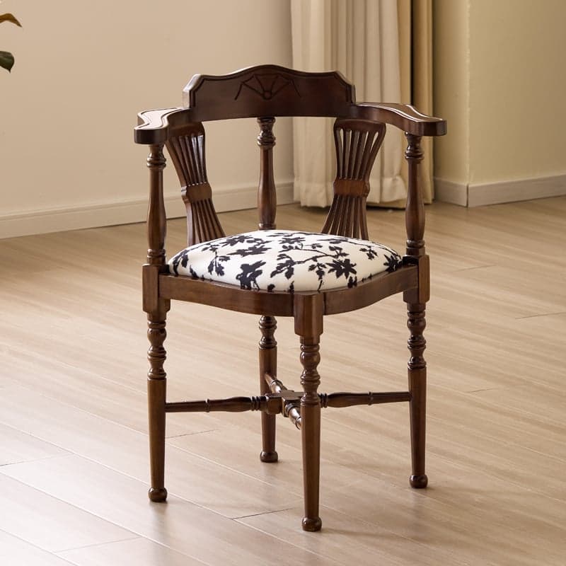 Drawing Room Arm Chair with Cushion, Arms, Natural Wood Legs, Low Back, and Foot Pads thumbnail 3