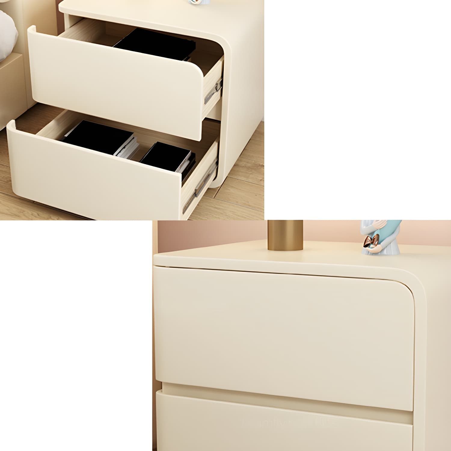 Contemporary Drawer Storage Bedside Cabinet Pine Accent Table Nightstand for Bedroom thumbnail 11