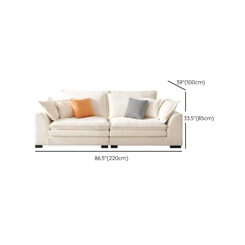 Minimalist Straight/L-Shape Horizontal/Right Sofa Couch /Sofa Chaise in Cream with Concealed Support thumbnail 17
