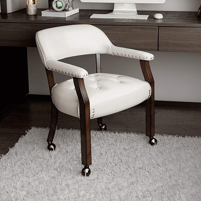 Sturdy Dining Room Arm Chair with Rollers, Decorative Nailhead, and Outlined Frame thumbnail 10