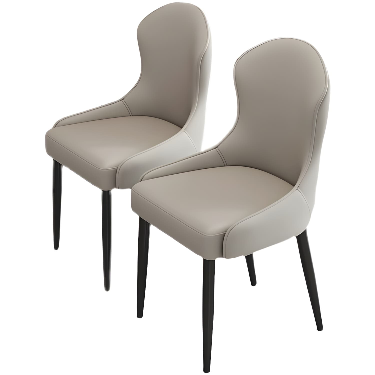 Wingback Faux Leather Side Chair with Metal Legs and Upholstered Seat for Kitchen & Dining thumbnail 17