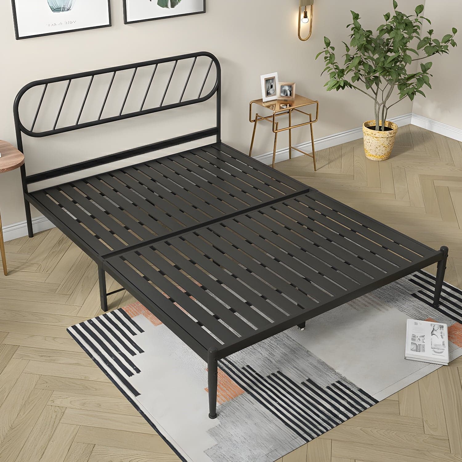 Modern Simple Style Open-Frame Panel with Metal Frame and Leg thumbnail 1
