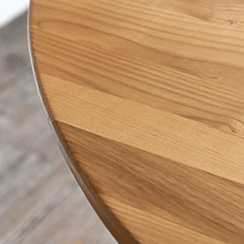 Minimalist Coffee Wood/Neutral Wood Tone Sleighing Dining Table Set with Round Solid Wood Table and Upholstered Chairs thumbnail 6