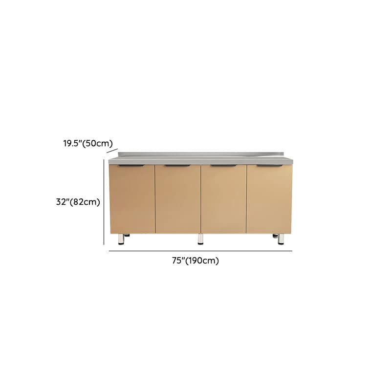 Cocoa Wide Microwave Storage Cabinet with Alloy Countertop thumbnail 14