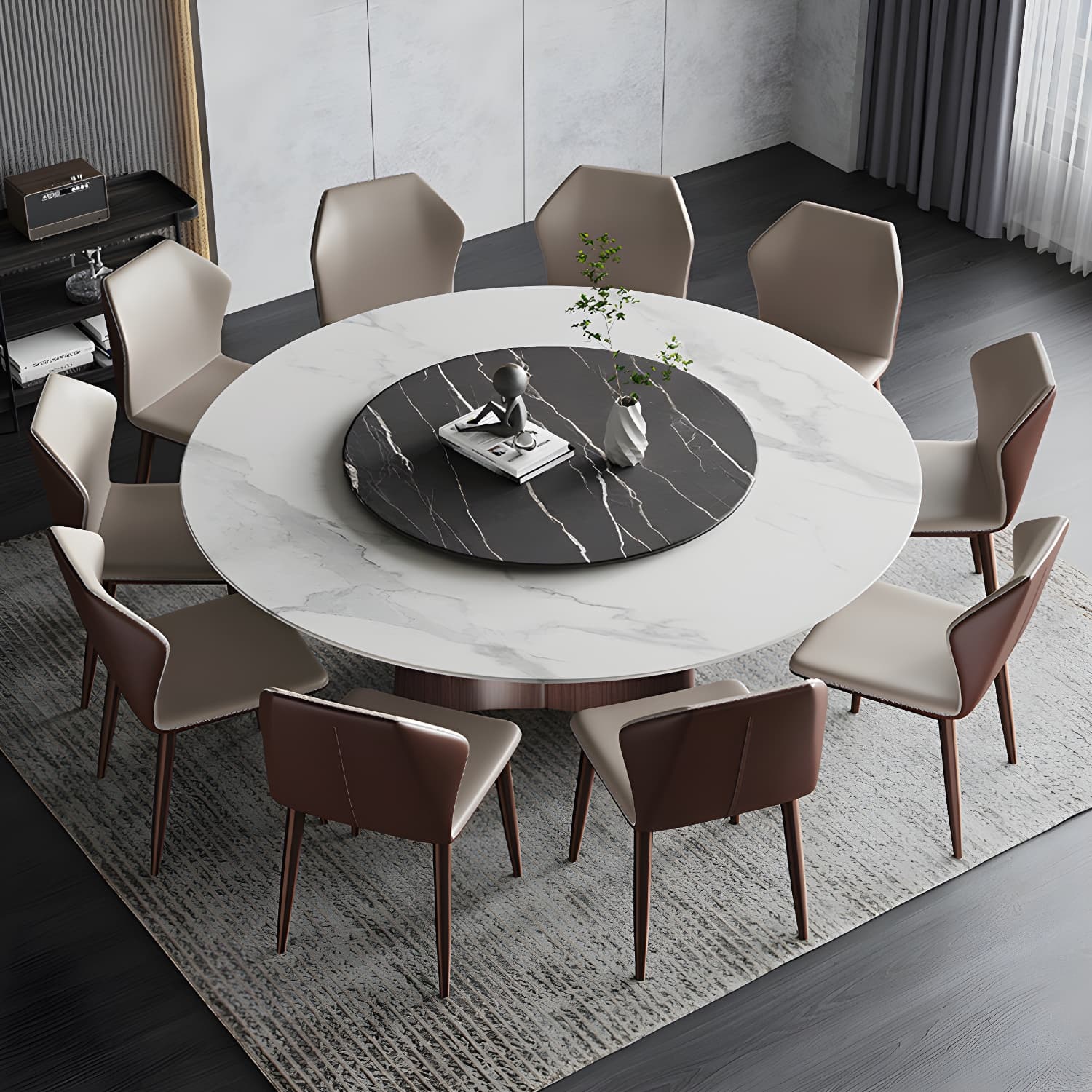 Modern Dining Table Set 1/3/4/7 Pieces with Metal Base Kitchen Furniture Set thumbnail 13